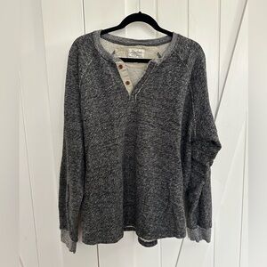 Lucky Brand Long Sleeve Henley Shirt Softest Knitwear in Gray - Large